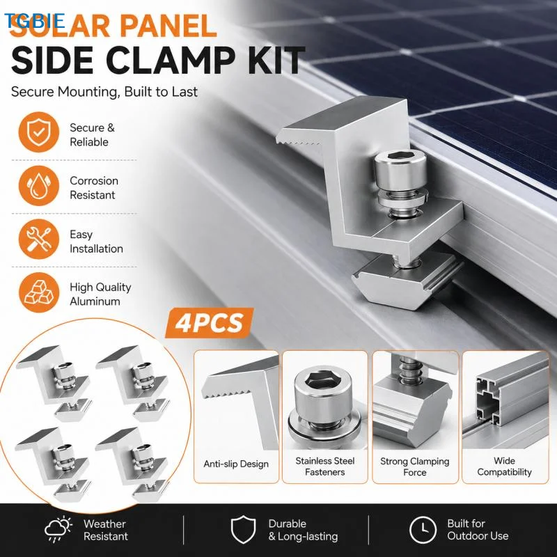 [TL]Heavy Duty Aluminum Solar Panel Mounting Clamps 4/8/12PCS Corrosion Resistant for Rooftop Off Grid Solar Power Setup
