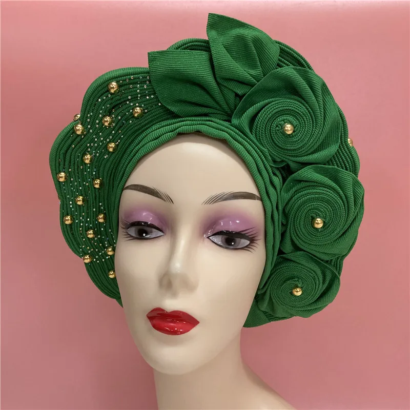 latest aso oke auto gele headtie Already Handmade african Cap Nigerian Wedding Gele women braid turbans Ladies head wraps 9L0624