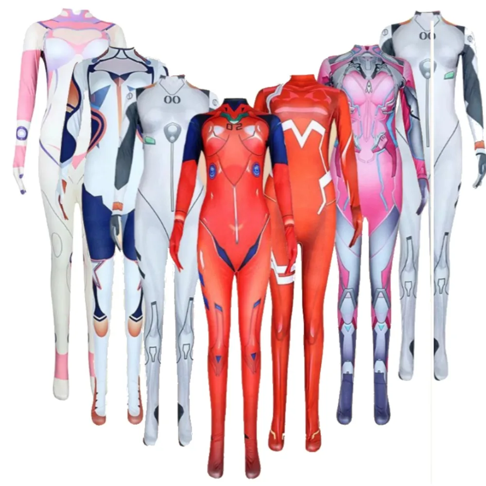 

New Century Gospel Warrior Akira jumpsuit Zerotwo02 Ayanami Cos suit Women's tight fitting suit halloween costumes