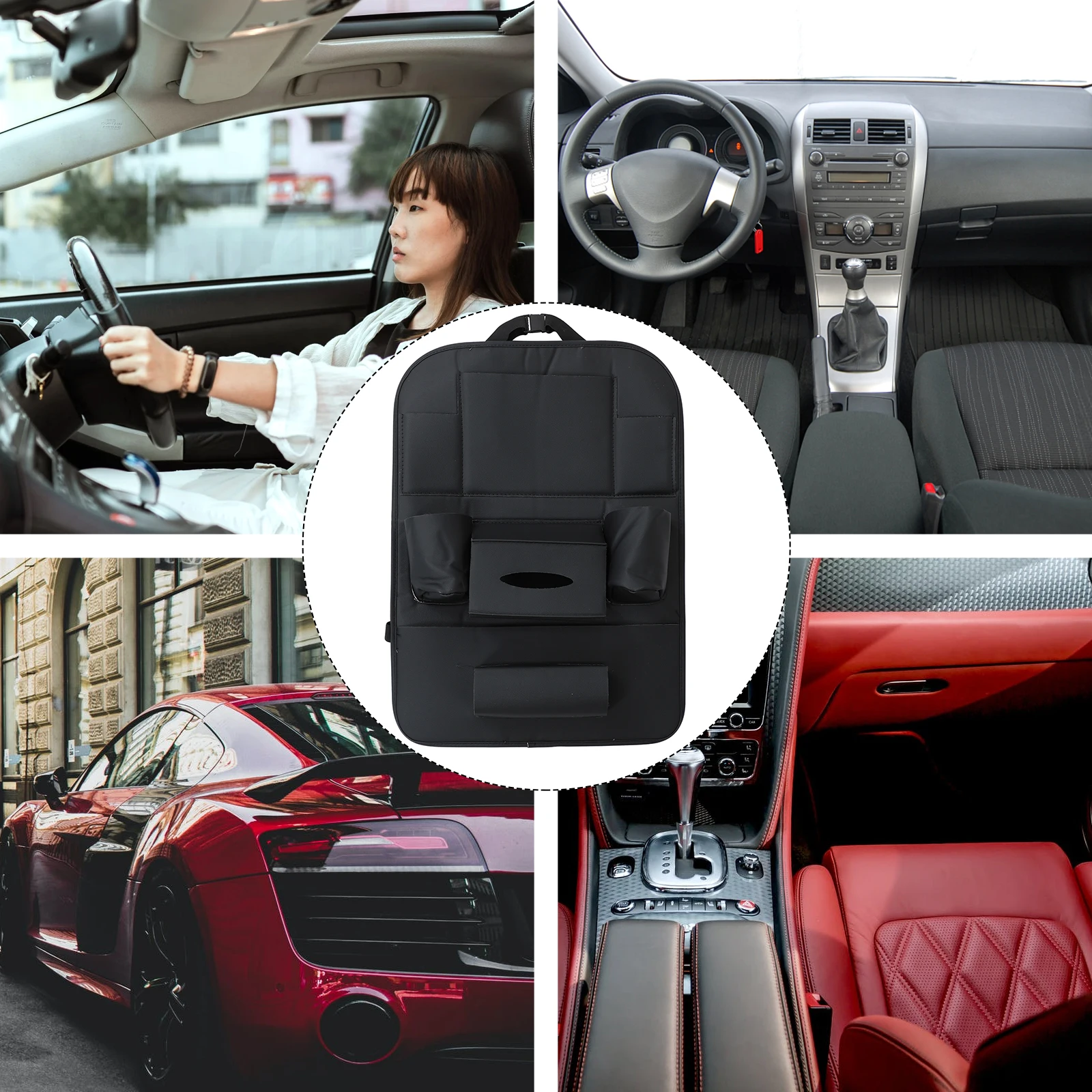 

Car Storage Pouch Hanging Bag On board ganizer Travel Tote Vehicle Back Bag Wear resistant Waterproof