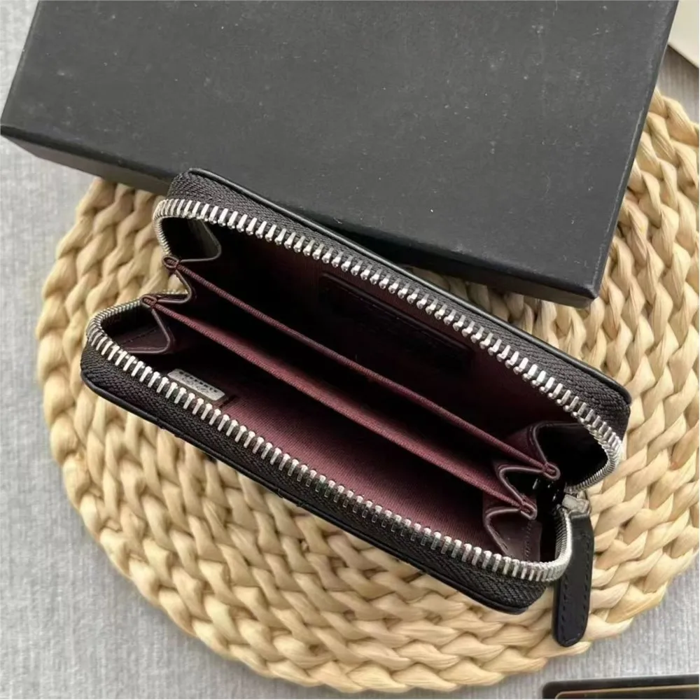 Fashion Sheepskin Leather Business Card Holder Flap Credit Card Coin Purse Classic Diamond Lattice Small Perfume Ladies Card Bag