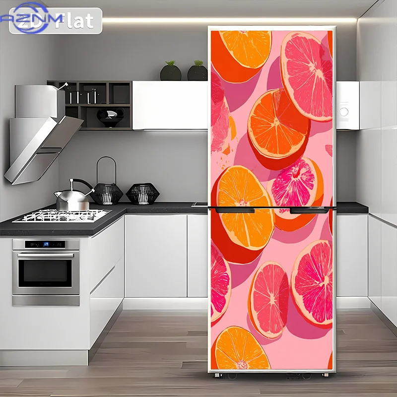 1 Orange Fruit Pattern Refrigerator Magnets, Easy to Tear And Stick Kitchen Decoration, Self-Adhesive Removable Refrigerator D