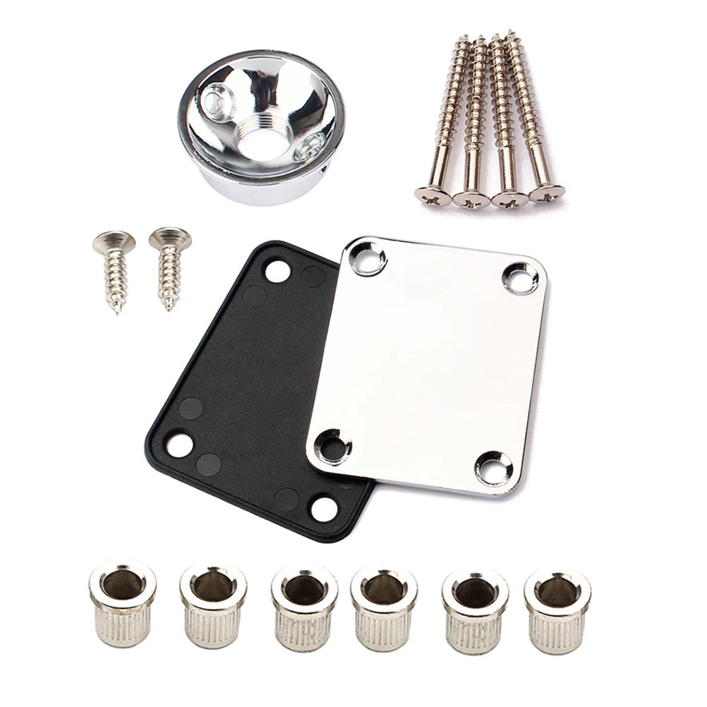 

1 set 1 Set Of Guitar Neck Mounting Plate Replacement Kit Screws Durable Metal Back Plate For Electric Guitar Bass Repair Part