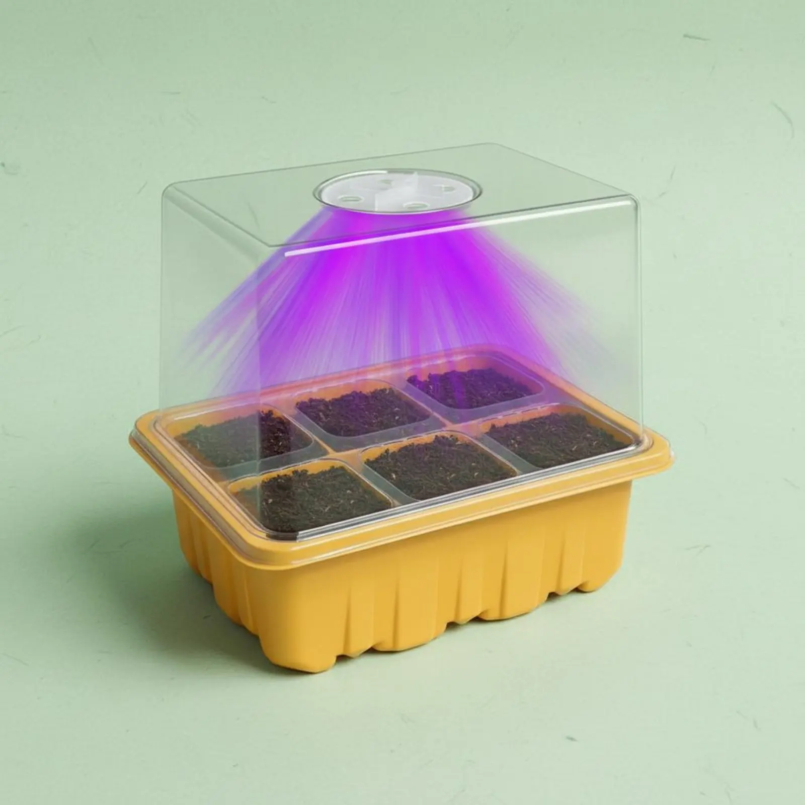 

Plant Tray with Grow Lamp Adjustable Brightness Beginner Tray with Grow Lamp Plant Germination Kit Drainage Holes