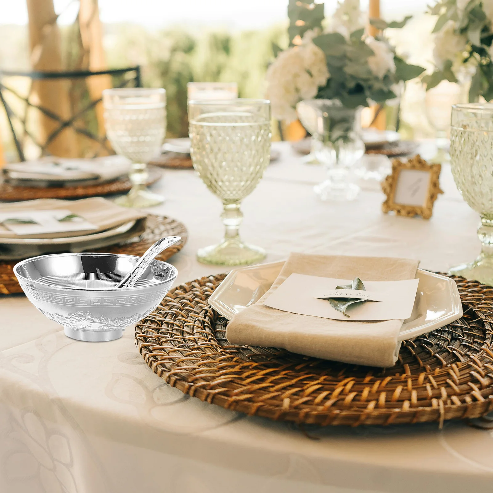 

3pcs Jewish Holiday Dinnerware Set Wine Cup Bowl Spoon For Family Gatherings Easy Clean Tableware Kitchen Bar Accessories