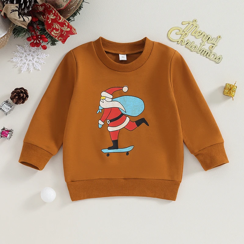 Cute Baby Girls Winter Hoodies Warm Fleece Lined Snowman Print Pullover Sweaters Casual Loose Fit Tops for Christmas