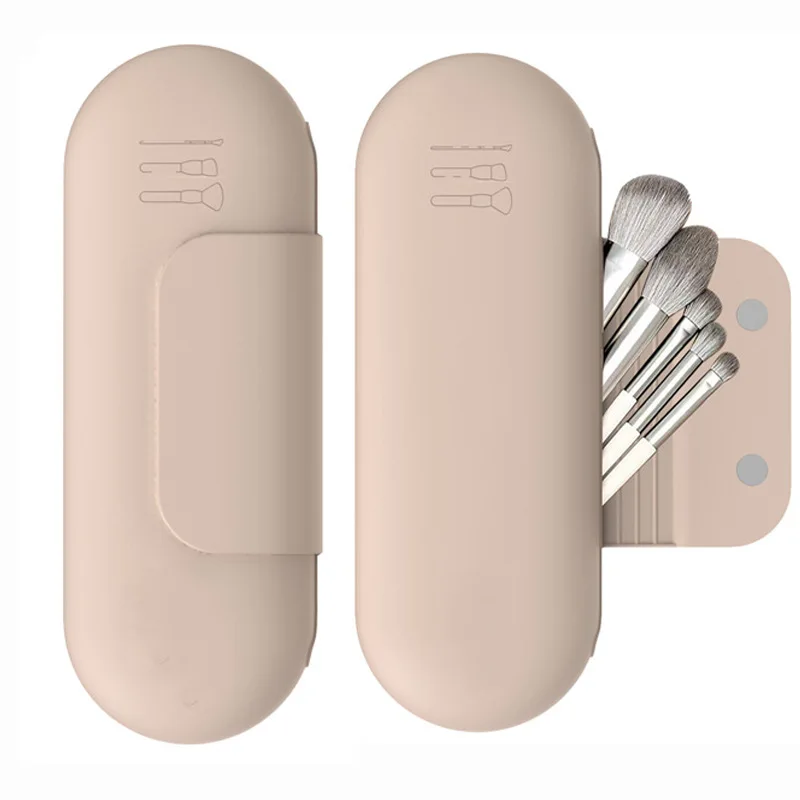 女性用メイクブラシバッグ シリコン製トラベルコスメティックブラシホルダーバッグ ポータブルメイクアップスポンジケース 防水メイクアップオーガナイザー