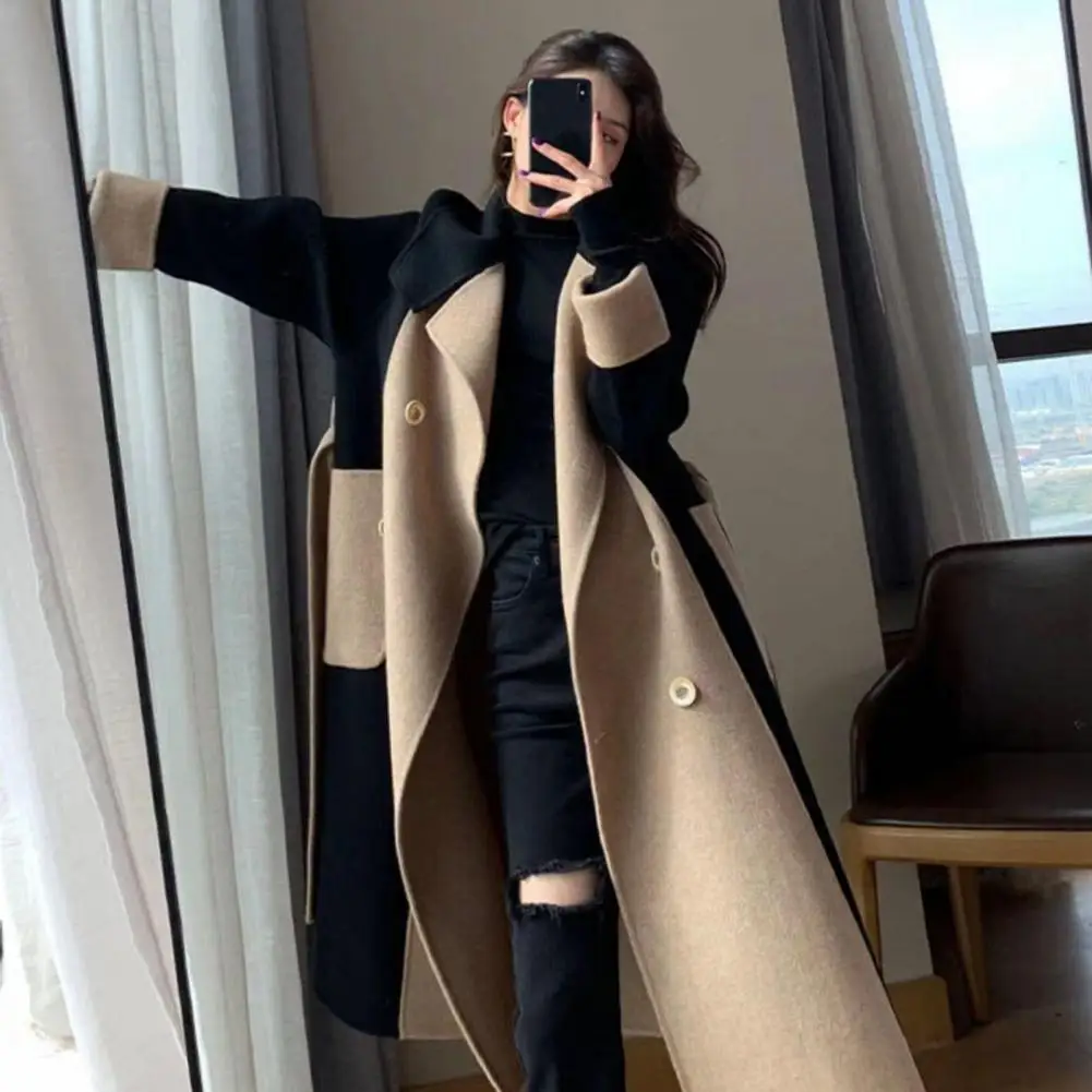 Winter Coat Double-breasted Cardigan Thermal Anti-wrinkle Lapel Women Winter Coat Women Overcoat for Shopping Coats Jackets
