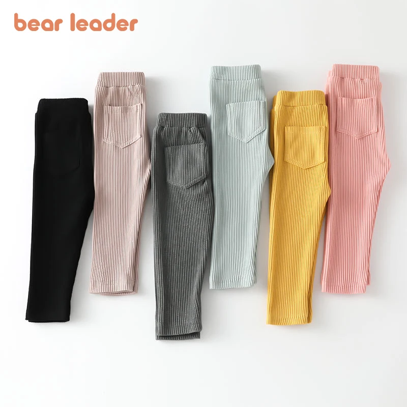 Bear Leader Baby Girls Leggings Cotton Pants 2023 Spring Autumn Kids Girls Pants Fashion Solid Long Trousers Children's Pants