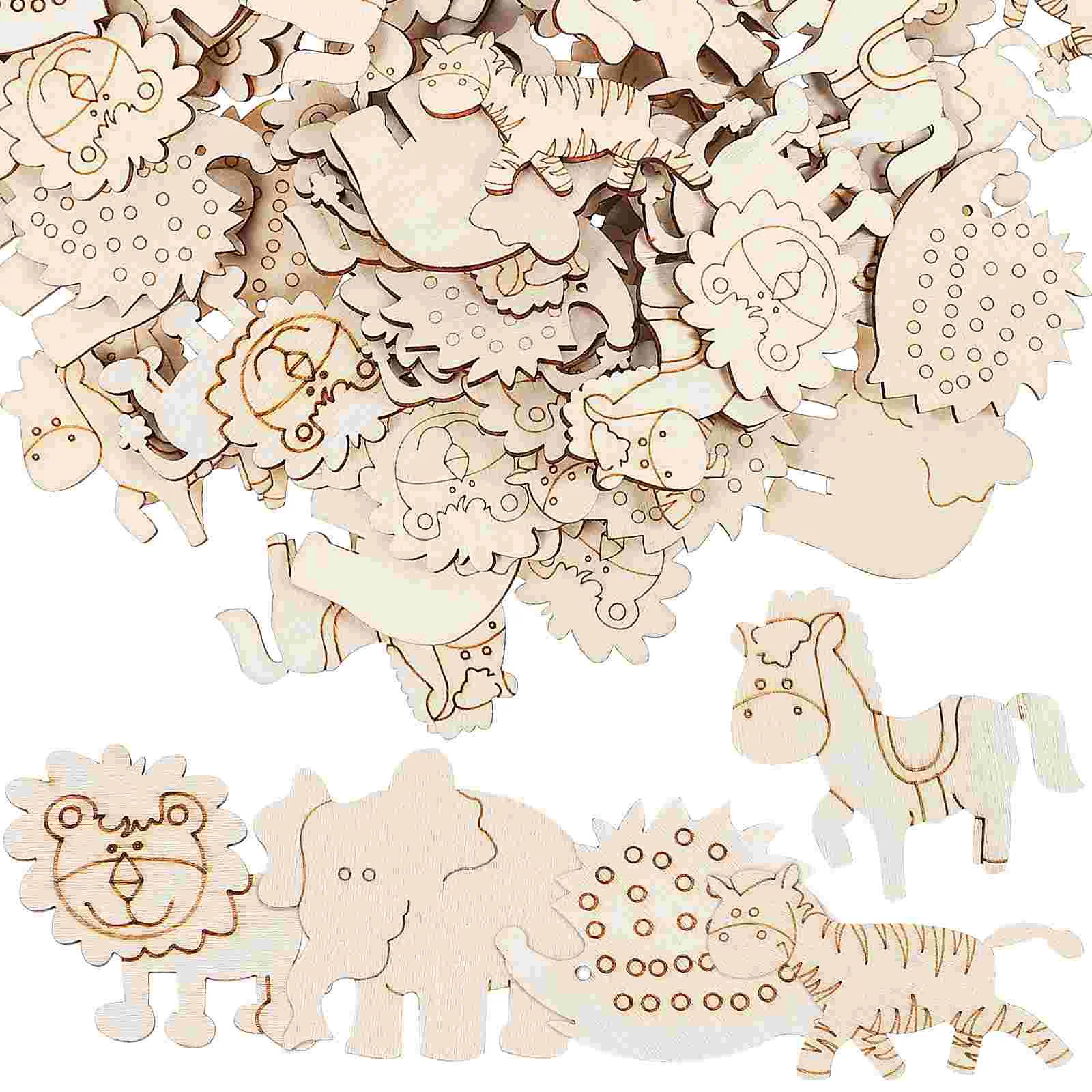 

Animal Wood Chips for Crafts Wooden Cutouts Painting Unfinished Embellishments Shapes Decor