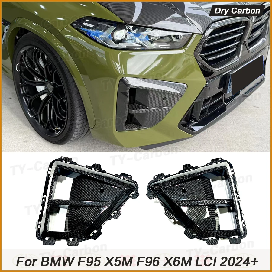 

Dry Carbon Fiber Front Air Vent Trim Ducts Air Intakes for BMW F95 X5M X6M F96 LCI 2024+ Inlets Side Vent Car Styling