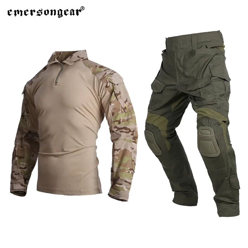 Emersongear Tactical G3 Combat Uniform Sets 2019 Mens Suit Shirt Pants Tops Duty Cargo Trousers Hunting Hiking Sports Nylon MC