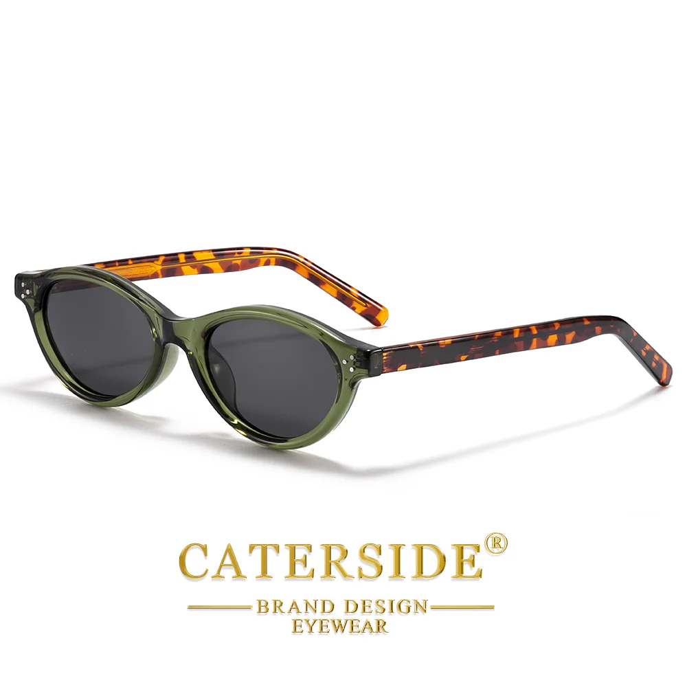

Солнцезащитные очки CATERSIDE в ретро-стиле, овальные, для женщин и мужчин, оправа из ацетата, дужки на шпильках, поляризованные, защита UV400, модные очки «кошачий глаз»