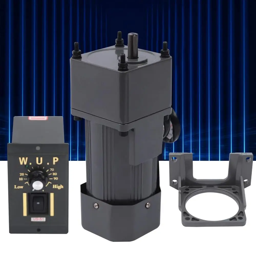 110V 90W Gear Motor Speed Reducer Set with Speed Regulator and Bracket Electric Adjustable Motor Office Power Torque Technology