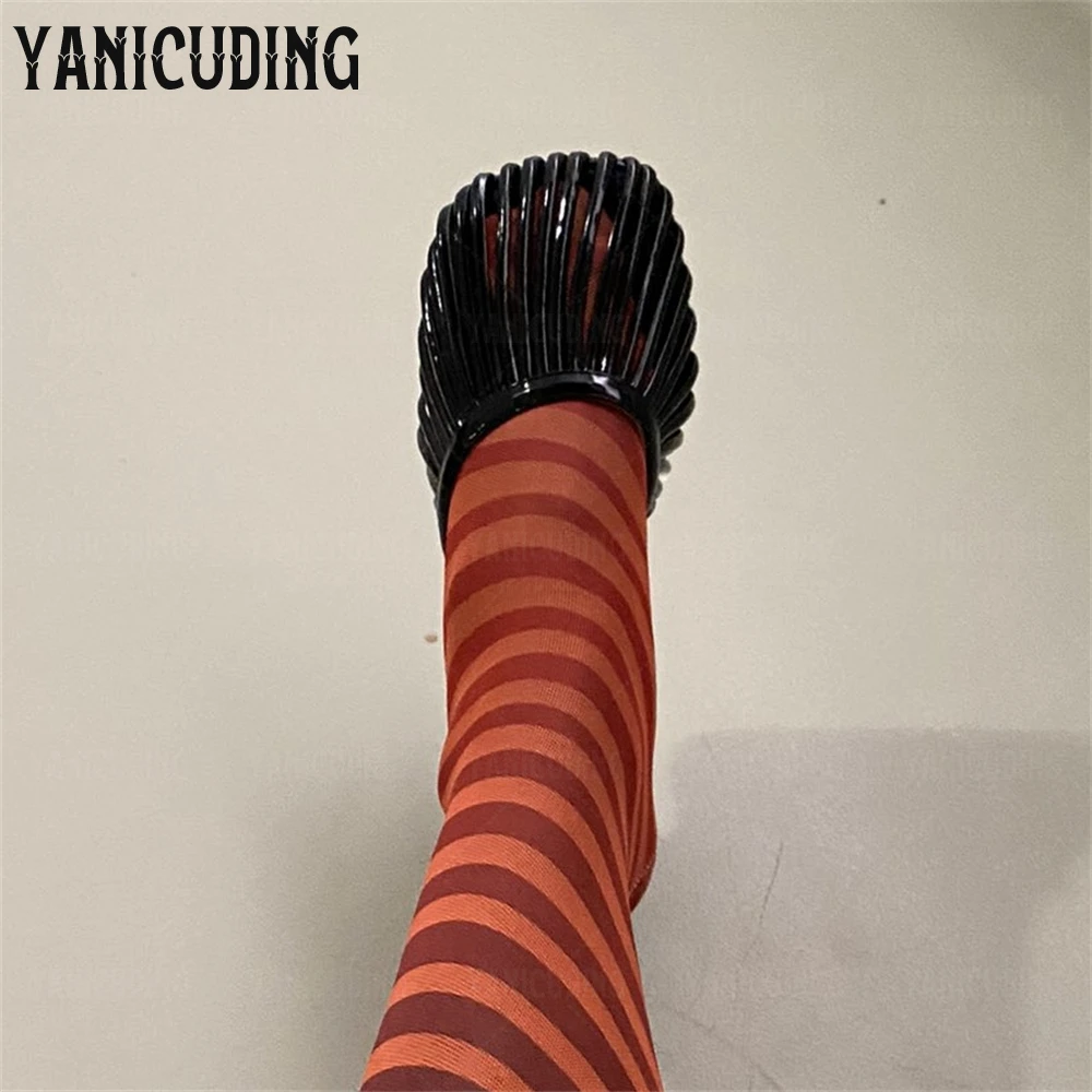 قفص ساحة تو البغال متعدد الألوان الجلود خنجر النعال الجدة مصمم نمط اليدوية المرأة الصيف عالية الكعب مخصص #2