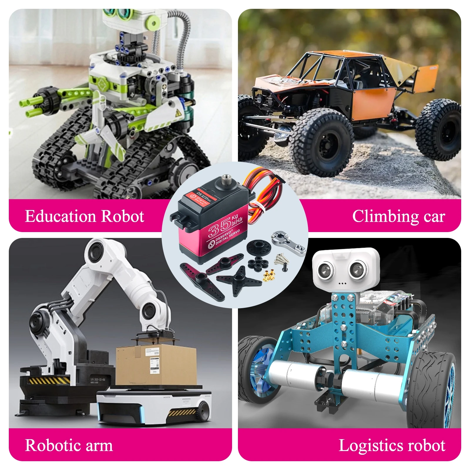 DS3235 35kg Digital Servo High Torque Full Metal Gear 180/270° IP66 Waterproof for 1:8 1:10 1:12 RC Car Crawler Vehicle Robot