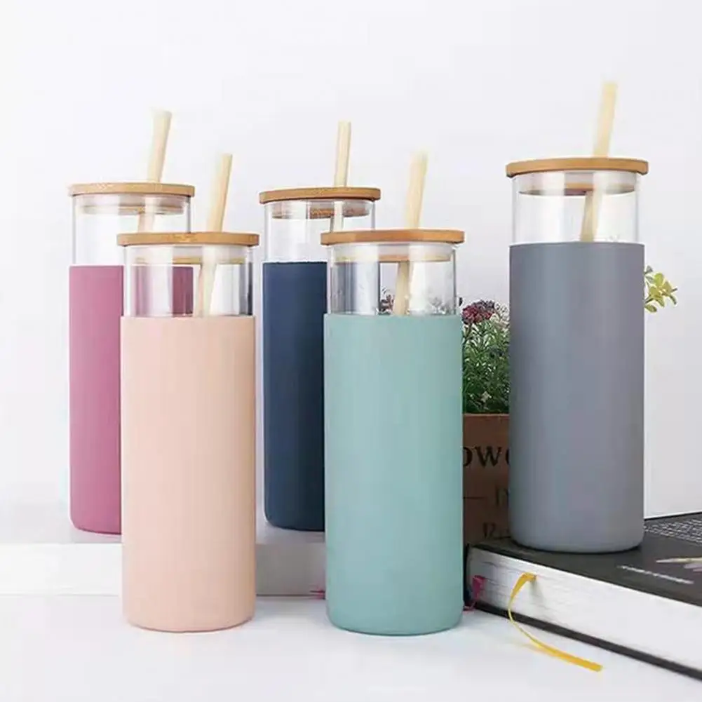 500ml Water Bottle  Simple Bubble Tea Wide Mouth Smoothie Water Bottle  Convenient Straw Bottle drinkware бутылка для воды