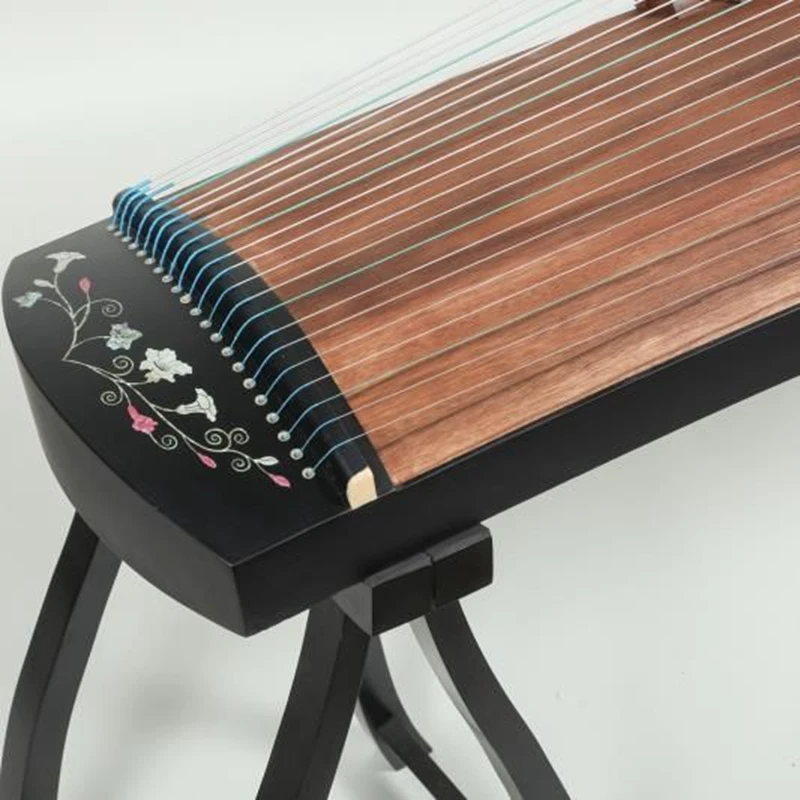 125CM Guzheng Zither Guqin Chinese Style Handmade Traditional Pattern Ebony Material Stage Performance String Musical Instrument