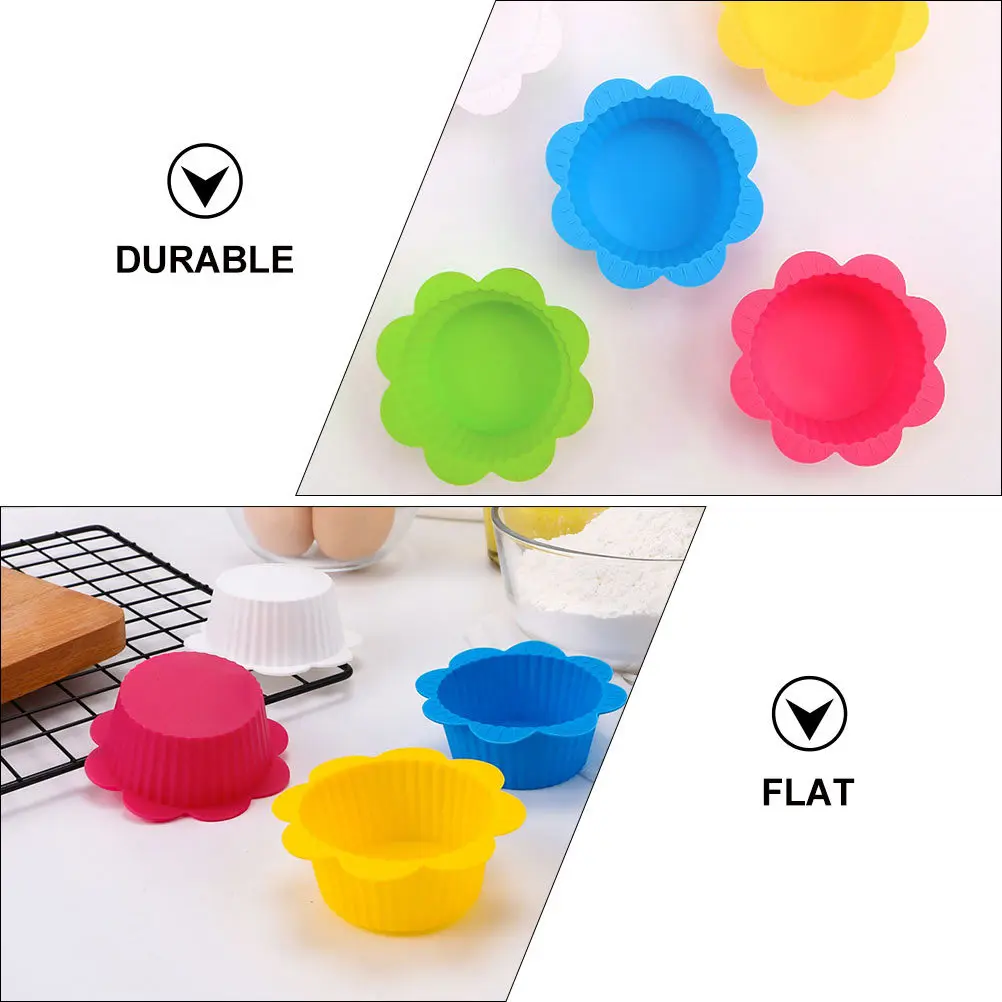 24Pcs Heat Resistant Silicone Baking Molds for Cakes Desserts Macarons Mousses Home Bakery Use Oven Steam Freeze Safe Non Stick