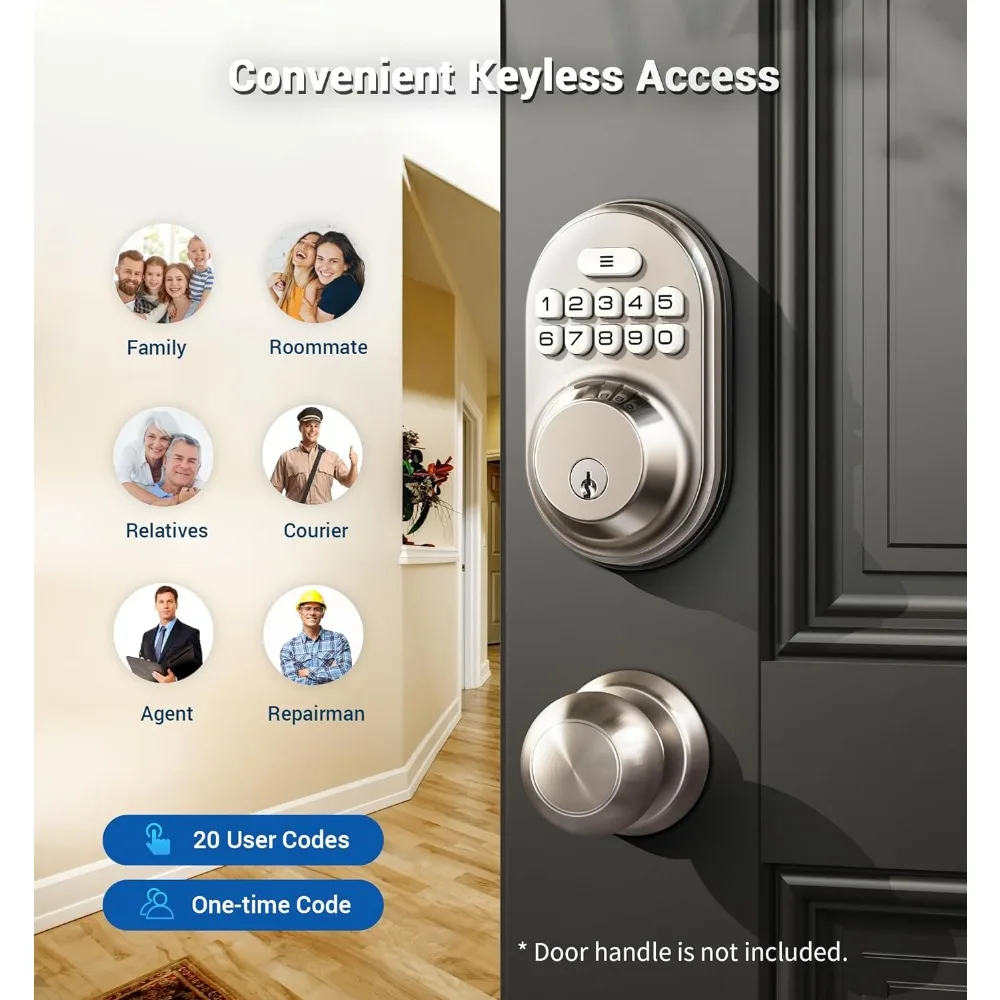 Veise Keyless Entry Door Lock,Electronic Keypad Deadbolt,Keyed Entry,Auto Lock,Anti-Peeking Password,Back Lit&Easy Installation