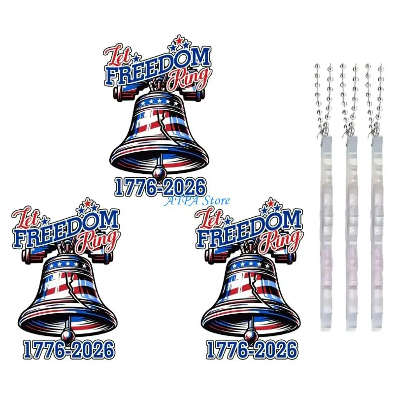 

U13C Patriotic Bird Design Acrylic Rearview Mirror Car Charm Interior Hanging Ornament for Vehicle Interior & Office Decors