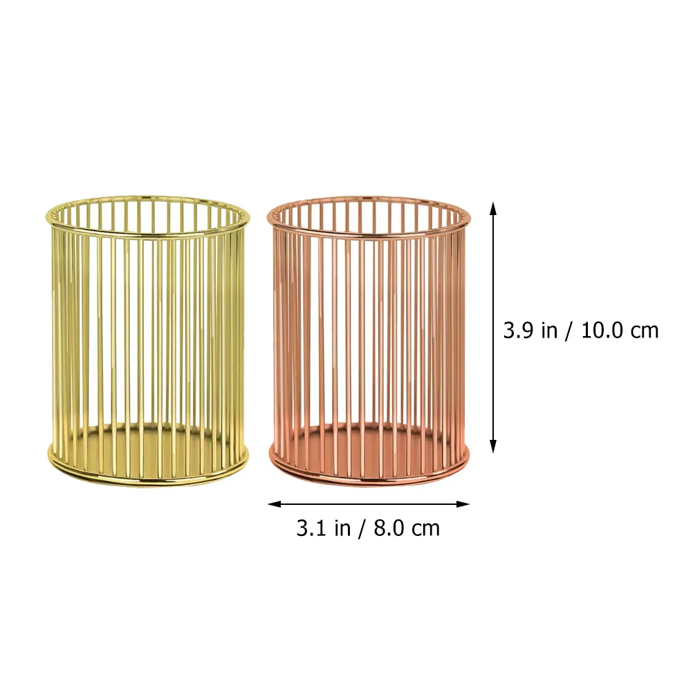 2 個鉄ペンホルダーブラシオーガナイザー丸型収納容器化粧ブラシペン箸デスクトップホームオフィス用