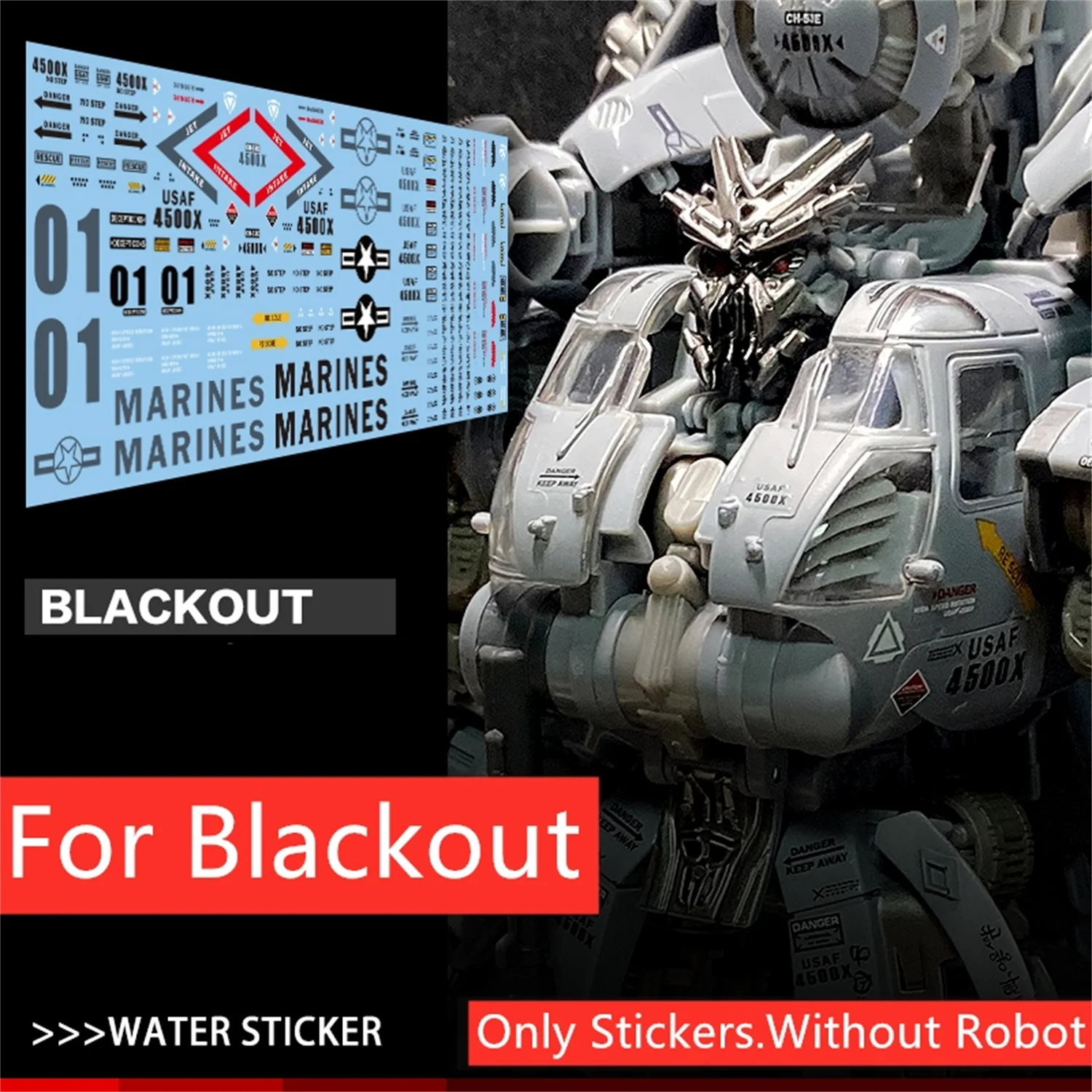 [IN STOCK] Water Sticker Upgrade Kit For WEIJIANG WJ Helicopter Blackout M05 Figure Accessories