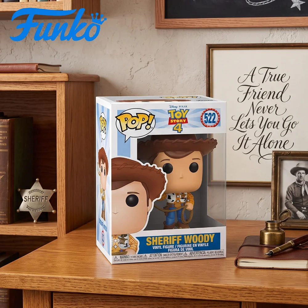 Funko Pop Toy Story 4 Woody # Figura de acción 522, decoración de escritorio de edición limitada, regalo coleccionable original