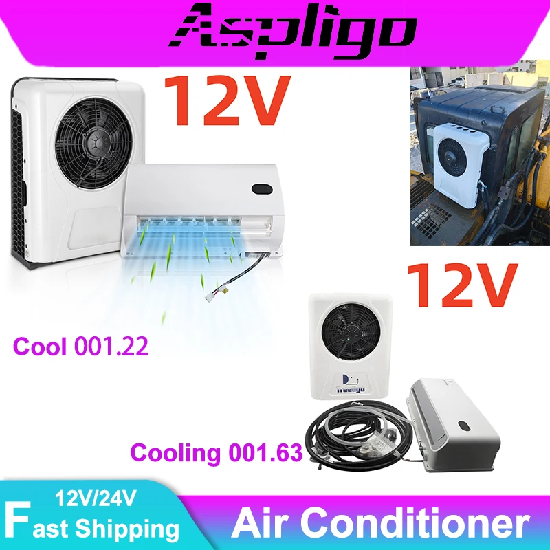 

Aspligo 12V 24V 10500BTU Parking Air Conditioner Refrigeration Large Air Volume Split Air Conditioning for Truck Caravan Camper