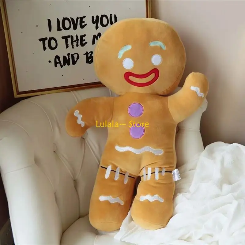 Y4QA Gingerbread Man Plush Biscuits Man Bighead Stuffed Plush Cartoon