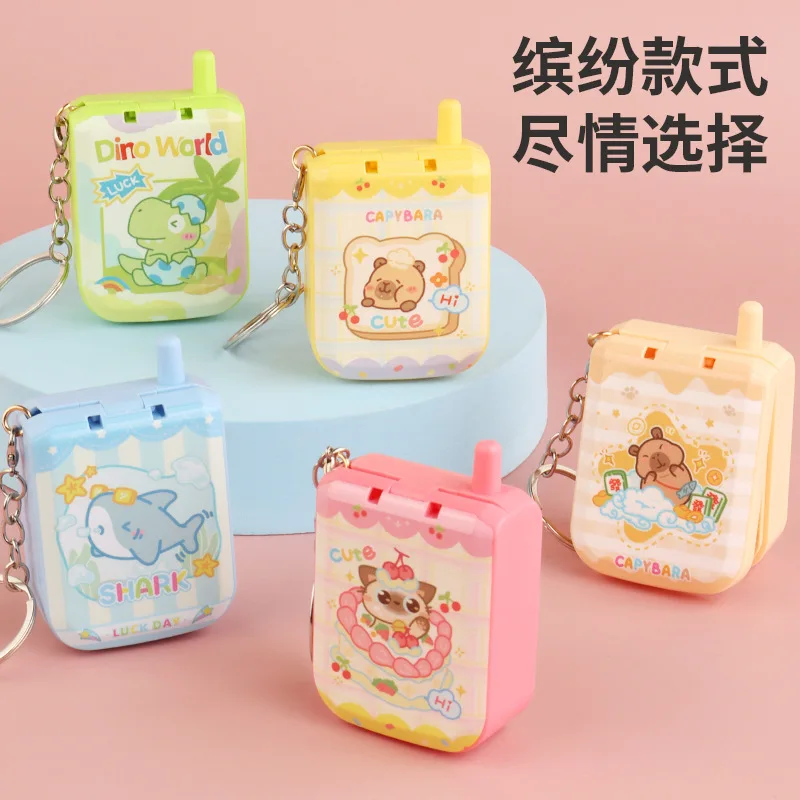 Criativo toque elétrico labirinto console de jogo do telefone móvel chaveiro labirinto eletrônico pingente brinquedo pingente