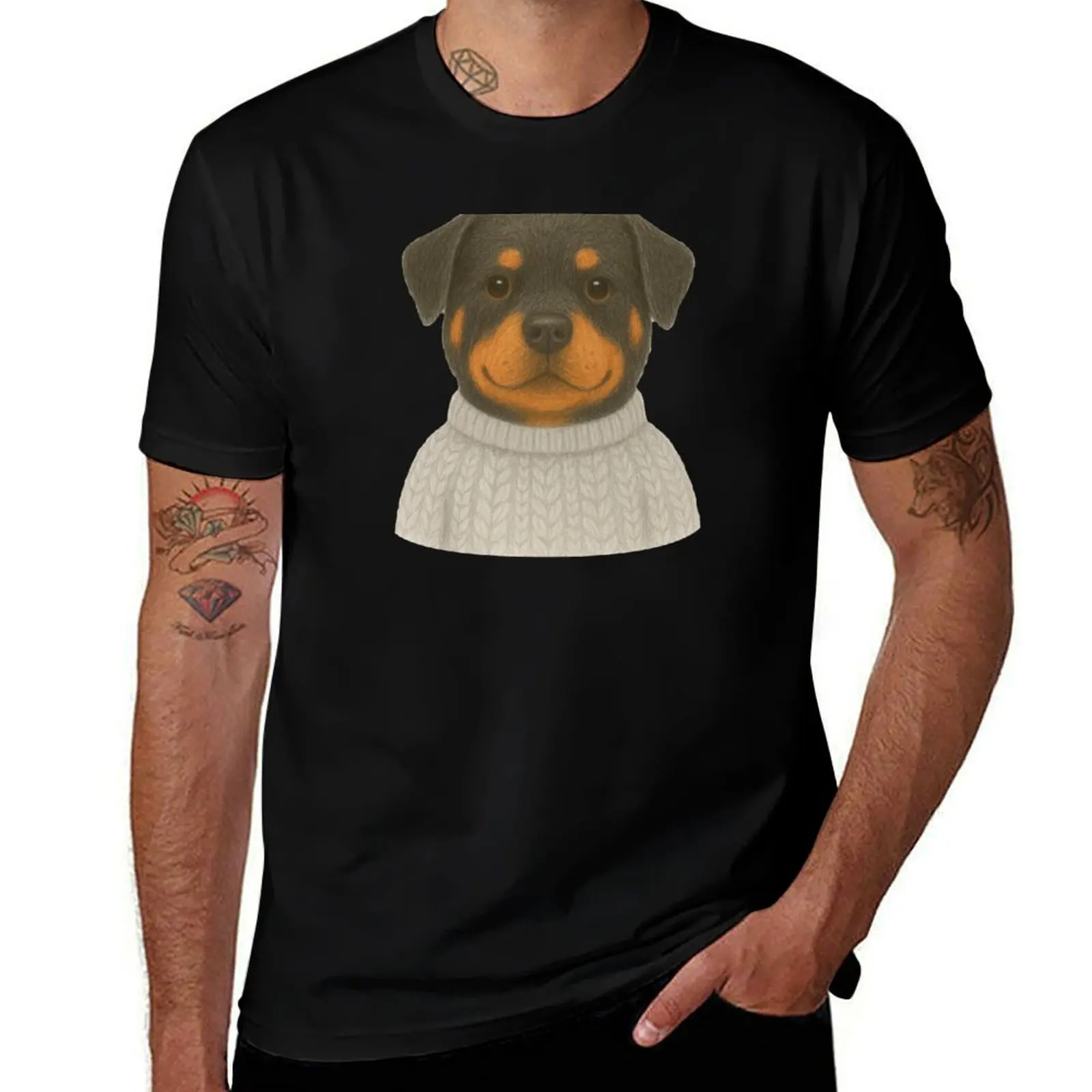 

Rottweiler in Cozy Knit Sweater T-Shirt Louboutins valentines boutique clothes blanks luxury clothes men