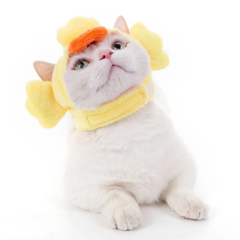 Funny Dog Cat Costume Warm Hat Rabbit Shark Chick Tiger Whale Bee Frog Pet Cosplay Cap Dog Cat Plush Hat New