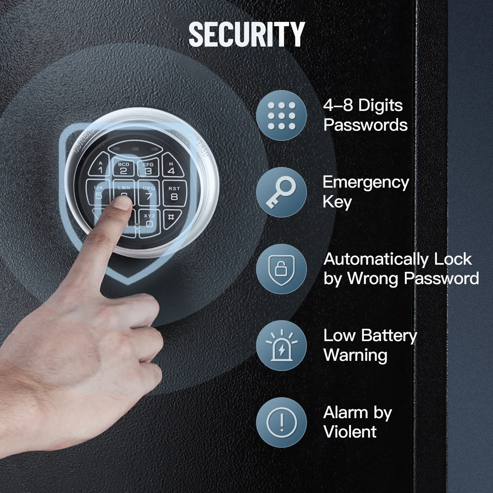 5-6 Long Rifle Gun Safe Security Cabinet for Home Shotgun,Digital Combination Lock,Removable Storage Shelf & Adjustable Gun Rack