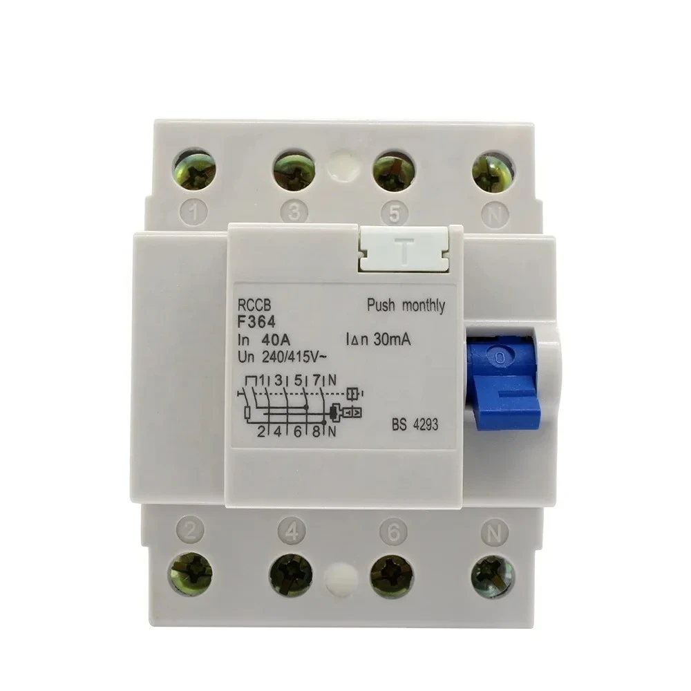 

F364 40A 240VAC 30mA 4P Residual Current Circuit Breaker Electric Leakage protection