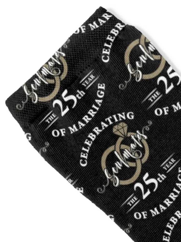 25th Wedding Anniversary Soulmates 25 years of Marriage Socks sheer Novelties Socks Man Women's