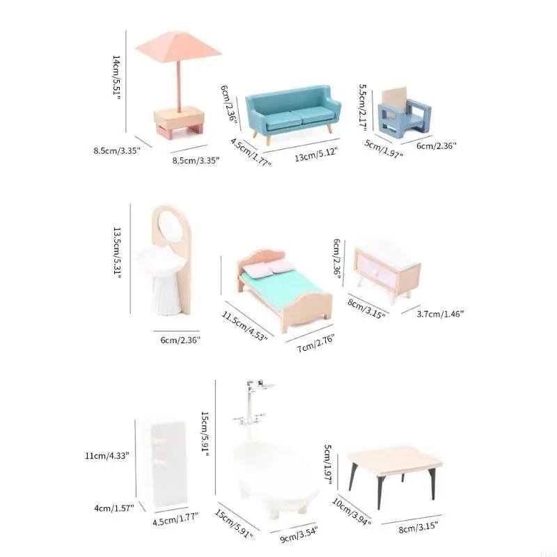 F62d 40pcs Miniaturpuppenhausmöbel Set 1:12 Dollhouse Kitchen 1 12 Skala