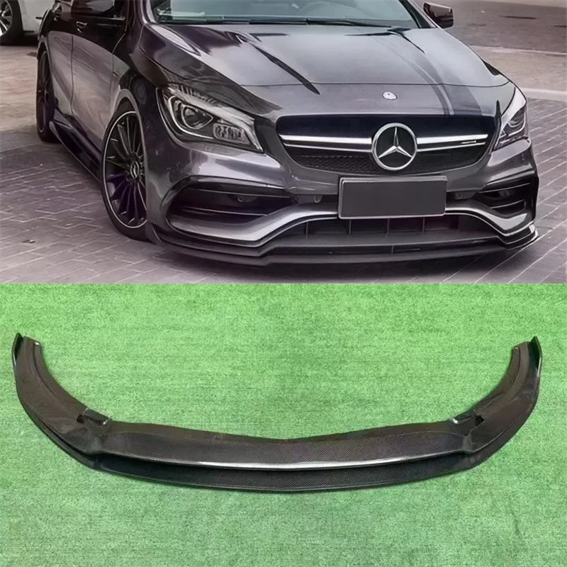 

Для Mercedes Benz CLA45 CLA260 2014-2020 передняя губа из настоящего углеродного волокна, передний бампер, нижняя губа под спойлер, сплиттер, комплект кузова