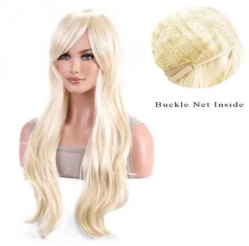 Anime Gres Barbie Cosplay Wigs Blodne Color Long Wavy Synthetic Hair Cos Costume Halloween High Temperature Fiber Wig for Women