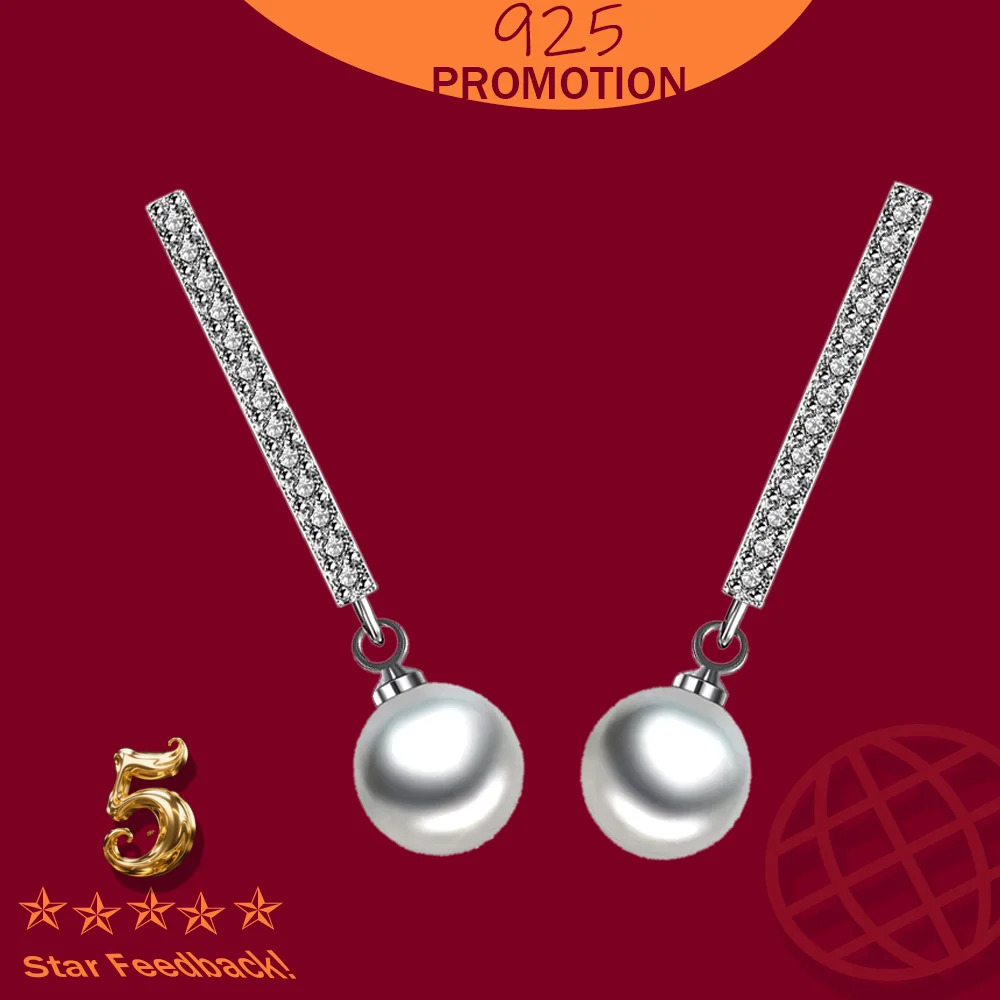 

Ювелирные изделия из стерлингового серебра 925, корейские серьги-капли, по всему миру, большие красивые жемчужные свадебные украшения для женщин и девочек