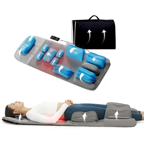 Full Body Massage Mat with Heat and Stretching, Massager Mattress for Relaxation & Relief Stress, Quiet&Foldable for Daily Relax