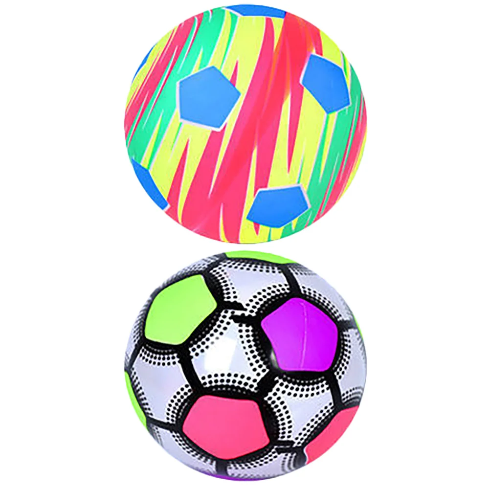 2 Pcs Small Training Soccer Glowing Toy Football Basketball Plastic Exercising Child