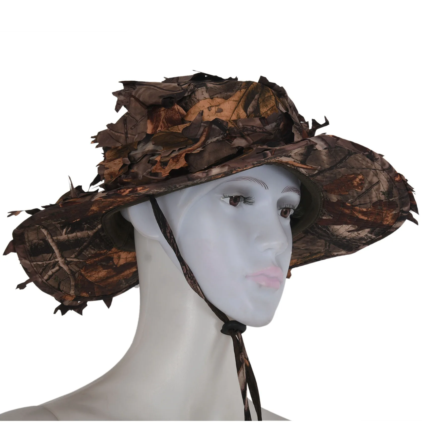 Camouflage Hunting Hat with Bionic 3D Real Tree Leaf Hunting Cap Fishing Hat for Outdoors