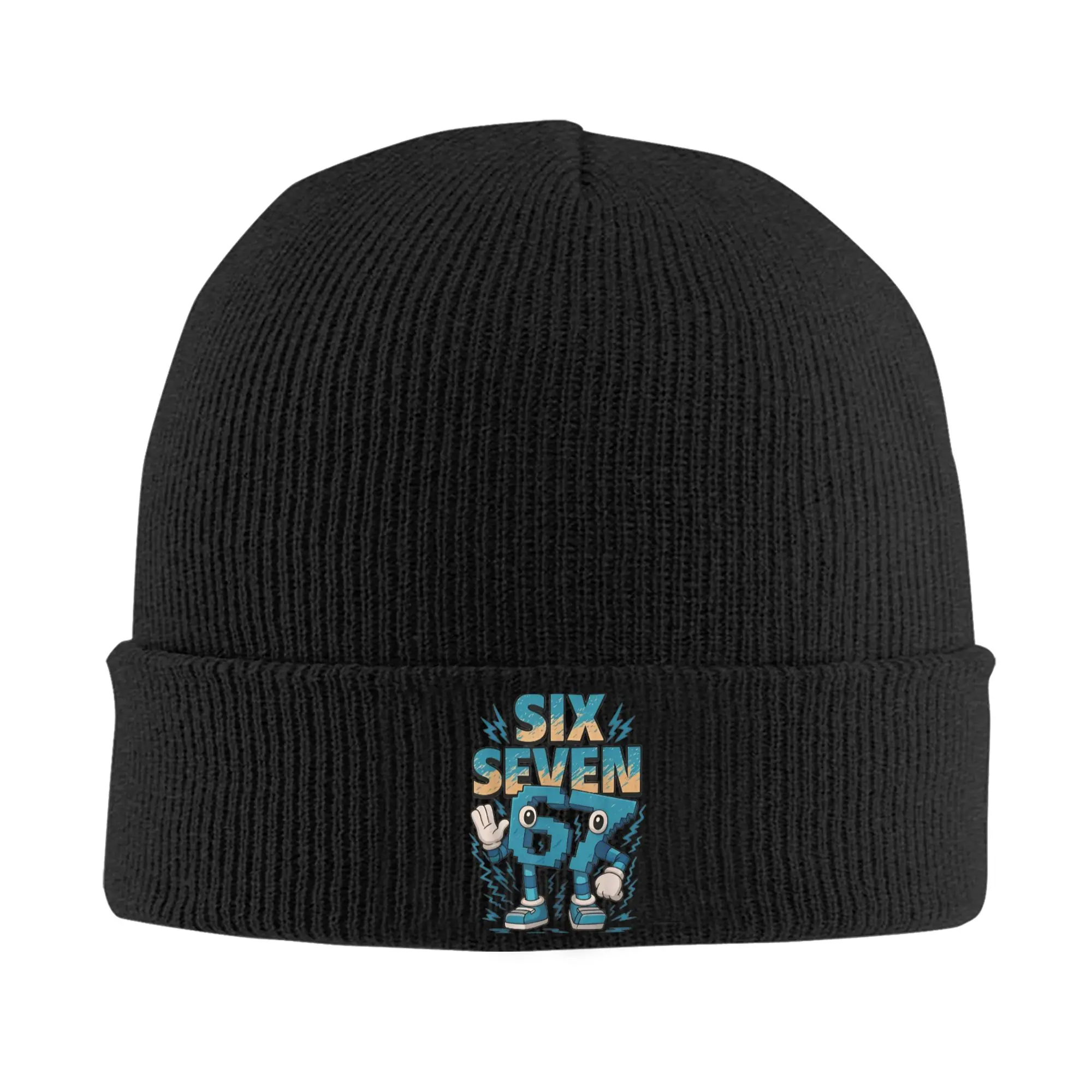 67 Six Seven 6-7 Hat Autumn Winter Skullies Beanies Warm Steal Brainrot Gaming Meme Cap Men Women Acrylic Bonnet