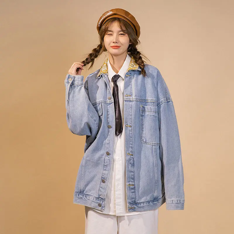 

Короткие куртки винтажные кожаные женские японские стираемые воротник-стойка термокофейный лавандовый свободный темно-синий стиль привлекательный уголь