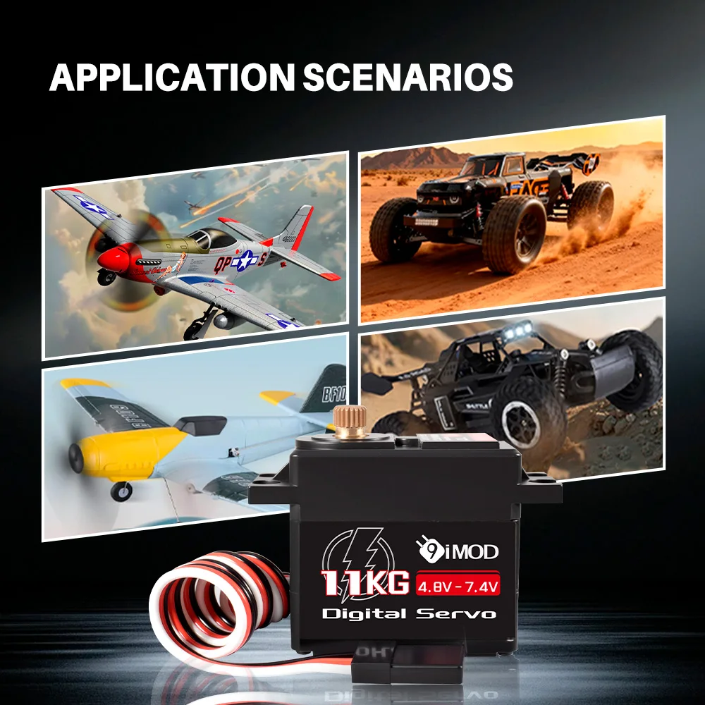 9IMOD 11KG Servo Digitale Metal Gear RC Servo 4.8V-7.4V Digitale Micro Motore con anima per il telecomando 1/16 Auto Aereo Ad Ala fissa