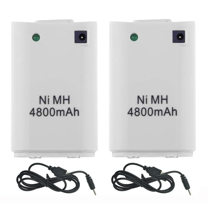 Battery For Xbox 360 Gamepad Battery 2-in 1 4800mAh Rechargeable Gamepad Ni MH Battery For Xbox 360 Controller Console Battery