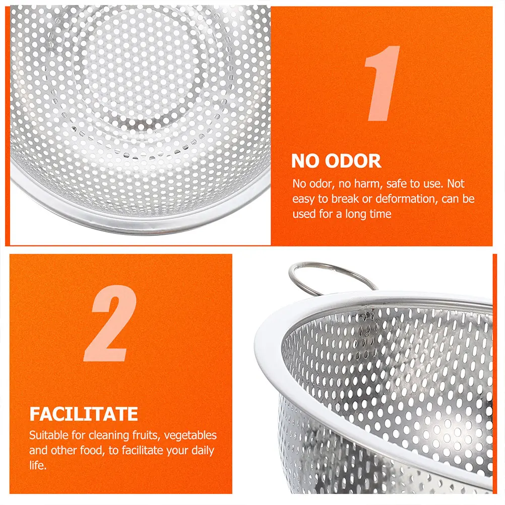 

Stainless Steel Drain Basket Colander Kitchen Accessories Rice Strainer Fine Mesh Metal Strainers for Kitchen Sink
