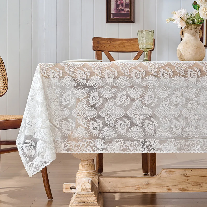 

table decoration & accessories Paisley pattern white lace vintage jacquard tablecloth Top cabinet cloth /Small tablecloth