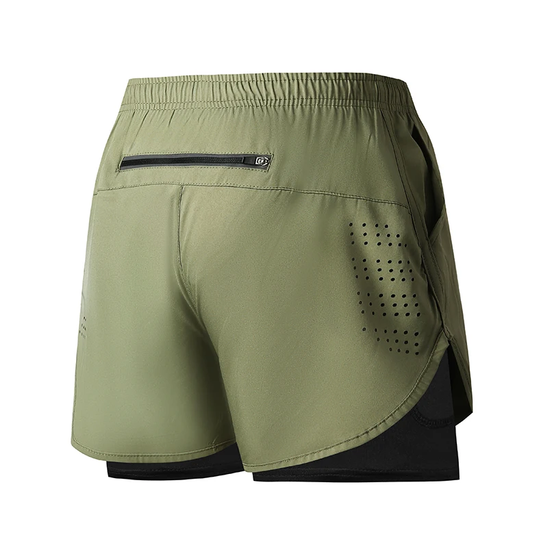 Hardloopshorts voor heren Sneldrogende fitness zwarte dubbellaagse shorts Heren Nieuwe sporttraining Training Bodybuilding korte broek